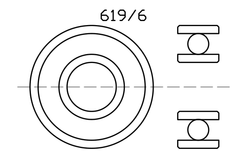 Vista previa del símbolo Bearing 619/6 6x15x5, bloque BRG_619-6