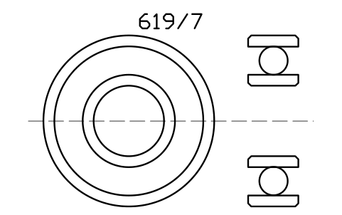 Vista previa del símbolo Bearing 619/7 7x17x5, bloque BRG_619-7