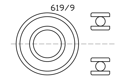 Vista previa del símbolo Bearing 619/9 9x20x6, bloque BRG_619-9
