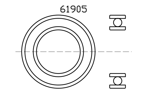 Vista previa del símbolo Bearing 61905 25x42x9, bloque BRG_61905