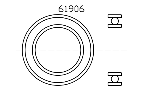 Vista previa del símbolo Bearing 61906 30x47x9, bloque BRG_61906
