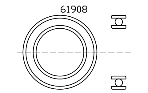 Vista previa del símbolo Bearing 61908 40x62x12, bloque BRG_61908
