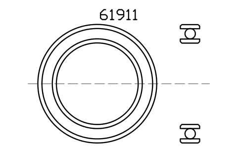 Vista previa del símbolo Bearing 61911 55x80x13, bloque BRG_61911