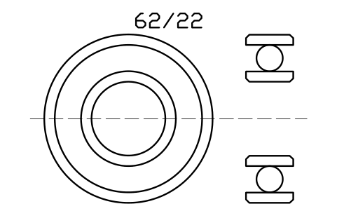 Vista previa del símbolo Bearing 62/22 22x50x14, bloque BRG_62-22