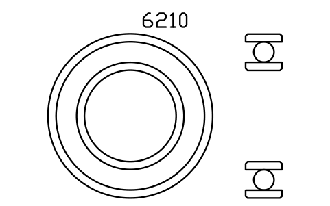 Vista previa del símbolo Bearing 6210 50x90x20, bloque BRG_6210