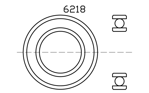 Vista previa del símbolo Bearing 6218 90x160x30, bloque BRG_6218