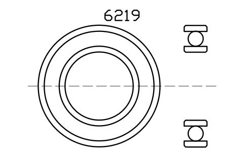 Vista previa del símbolo Bearing 6219 95x170x32, bloque BRG_6219