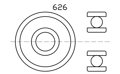 Vista previa del símbolo Bearing 626 6x19x6, bloque BRG_626