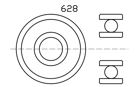 Vista previa del símbolo Bearing 628 8x24x8, bloque BRG_628