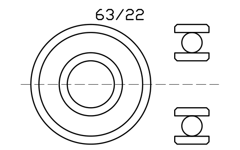 Vista previa del símbolo Bearing 63/22 22x56x16, bloque BRG_63-22