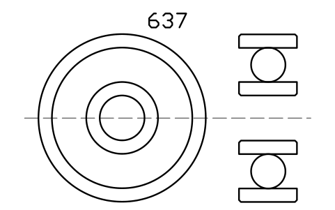Vista previa del símbolo Bearing 637 7x26x9, bloque BRG_637