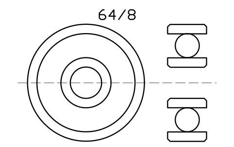 Vista previa del símbolo Bearing 64/8 8x30x10, bloque BRG_64-8