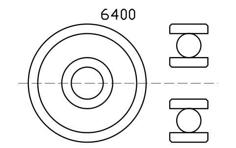 Vista previa del símbolo Bearing 6400 10x37x12, bloque BRG_6400