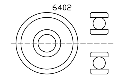 Vista previa del símbolo Bearing 6402 15x52x15, bloque BRG_6402