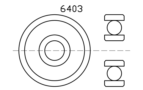 Vista previa del símbolo Bearing 6403 17x62x17, bloque BRG_6403