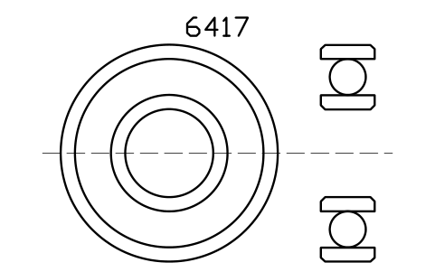 Vista previa del símbolo Bearing 6417 85x210x52, bloque BRG_6417