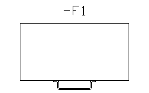 Preview of the Device D55, flat front symbol, block DRL_DEV_TH35_7_5_FLAT_D55