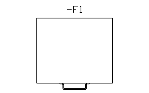 Preview of the Device D85, flat front symbol, block DRL_DEV_TH35_7_5_FLAT_D85