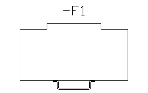 Preview of the Device D55, stepped front symbol, block DRL_DEV_TH35_7_5_STEP_D55