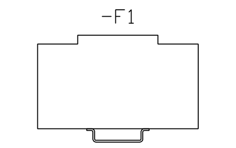 Preview of the Device D60, stepped front symbol, block DRL_DEV_TH35_7_5_STEP_D60