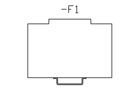 Preview of the Device D70, stepped front symbol, block DRL_DEV_TH35_7_5_STEP_D70