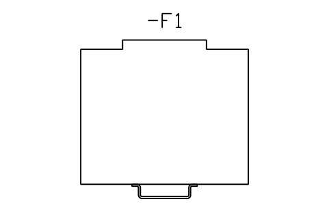 Preview of the Device D85, stepped front symbol, block DRL_DEV_TH35_7_5_STEP_D85