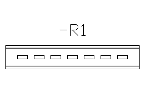Preview of the TH35-7.5 slots 5.2x15, 200 symbol, block DRL_FV_TH35_7_5_SL15_200