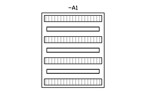 Preview of the Plate 500 x 600, 3 rails symbol, block DRL_LAYOUT_500X600_3R
