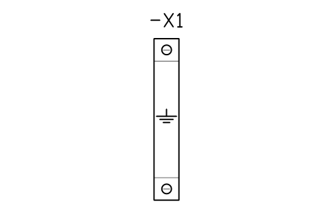 Preview of the PE terminal 16 mm2, front symbol, block DRL_PE_16
