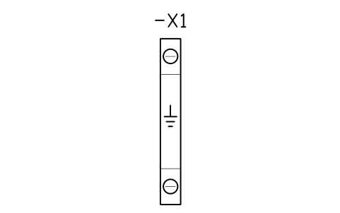 Preview of the PE terminal 4 mm2, front symbol, block DRL_PE_4