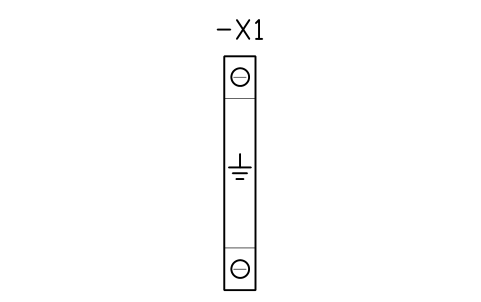 Preview of the PE terminal 6 mm2, front symbol, block DRL_PE_6