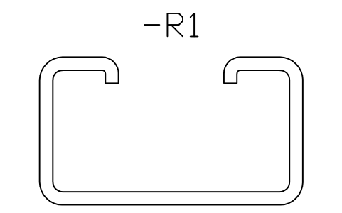 Preview of the C40 rail, section symbol, block DRL_SEC_C40