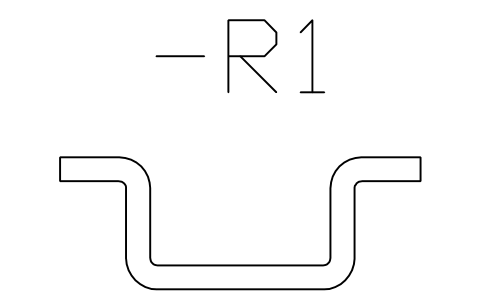 Preview of the TH15-5.5 rail, section symbol, block DRL_SEC_TH15_5_5