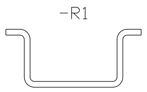 Preview of the TH35-15 rail, section symbol, block DRL_SEC_TH35_15