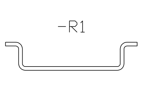Preview of the TH35-7.5 rail, section symbol, block DRL_SEC_TH35_7_5