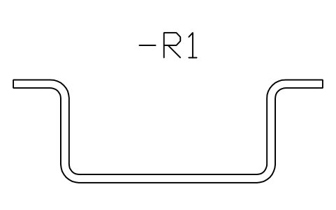 Preview of the TH75-25 rail, section symbol, block DRL_SEC_TH75_25