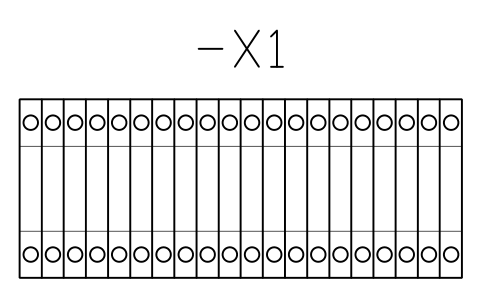 Preview of the Strip 2.5 mm2, 20 poles symbol, block DRL_STRIP_2_5_20