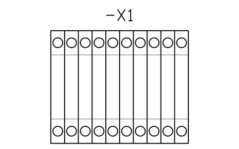 Preview of the Strip 4 mm2, 10 poles symbol, block DRL_STRIP_4_10
