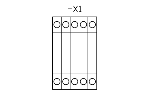 Preview of the Strip 4 mm2, 5 poles symbol, block DRL_STRIP_4_5