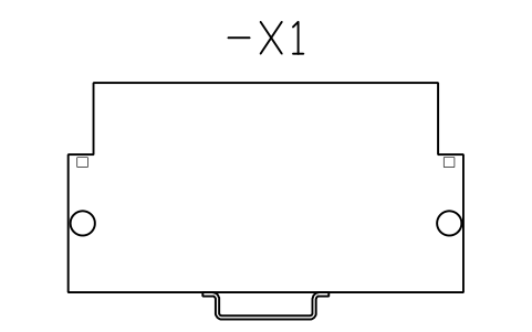 Preview of the Terminal end view, 50+ mm2 symbol, block DRL_TBE_50_UP