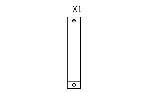 Preview of the Feed-through 50 mm2, front symbol, block DRL_TB_50