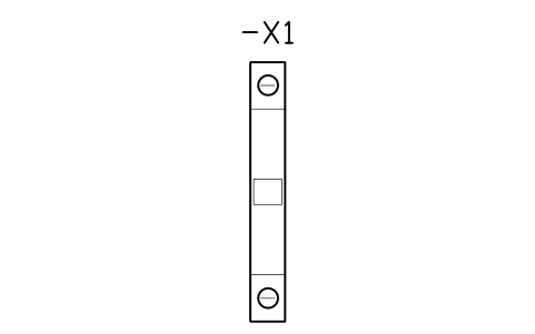 Preview of the Feed-through 6 mm2, front symbol, block DRL_TB_6
