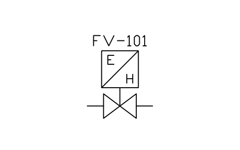 Prévia do símbolo Control valve, E/H converter, bloco IS3_VALVE_CONVERTER