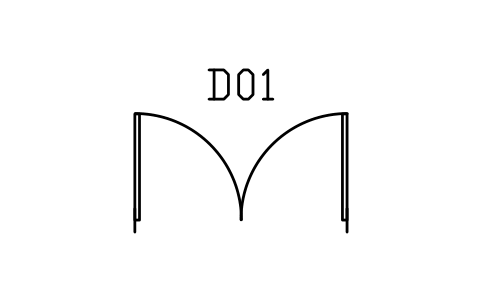 Door, double swing sembolünün önizlemesi, blok ARCH_DOOR_DOUBLE