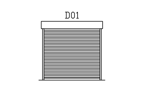 Door elevation, roller shutter sembolünün önizlemesi, blok ARCH_ELEV_DOOR_SHUTTER