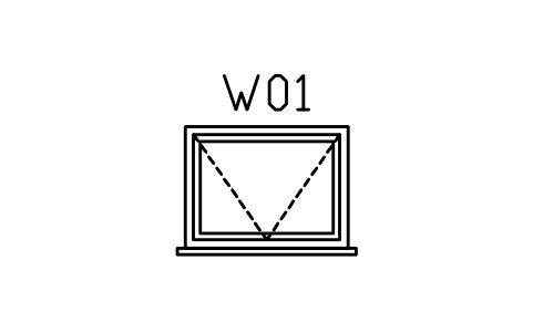 Window elevation, bottom-hung sembolünün önizlemesi, blok ARCH_ELEV_WIN_BOTTOMHUNG