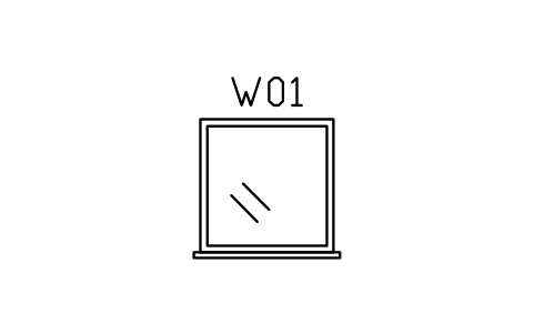 Window elevation, fixed sembolünün önizlemesi, blok ARCH_ELEV_WIN_FIXED