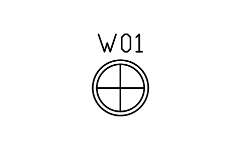 Window elevation, round sembolünün önizlemesi, blok ARCH_ELEV_WIN_ROUND