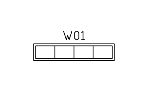 Window elevation, clerestory strip sembolünün önizlemesi, blok ARCH_ELEV_WIN_STRIP