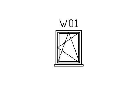 Window elevation, tilt and turn sembolünün önizlemesi, blok ARCH_ELEV_WIN_TILTTURN